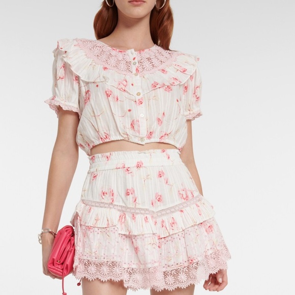 LoveShackFancy Elania Floral Top - Picture 3 of 8